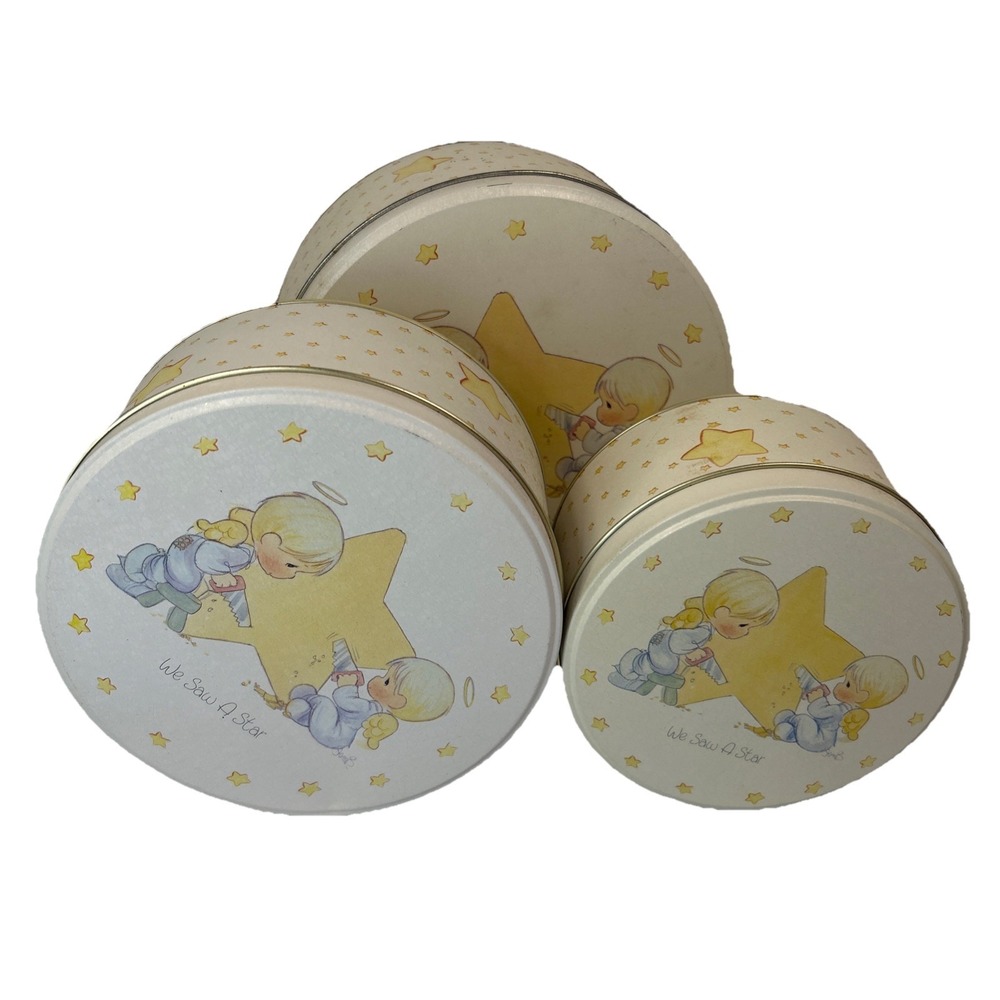 Enesco Precious Moments Nested We Saw A Star Tin Set Read
